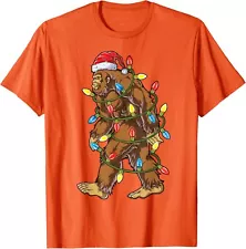 Bigfoot Tree Lights Funny Christmas Theme Santa Squad Unisex T-Shirt
