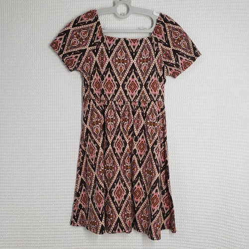 The Children's Place Everyday Dress Girls 7/8 Medium Pink Pattern Short Sleeve - Picture 2 of 12
