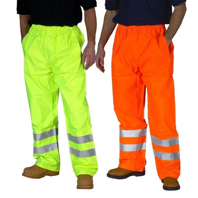 Blackrock Hi Vis Waterproof Over Trousers Yellow Orange High Viz Work Pants eBay