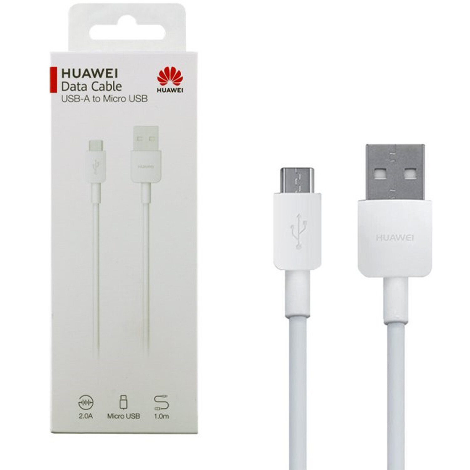 CAVO MICRO USB HUAWEI CP70 ORIGINALE 5V 2A LUNGHEZZA 1M BIANCO WHITE