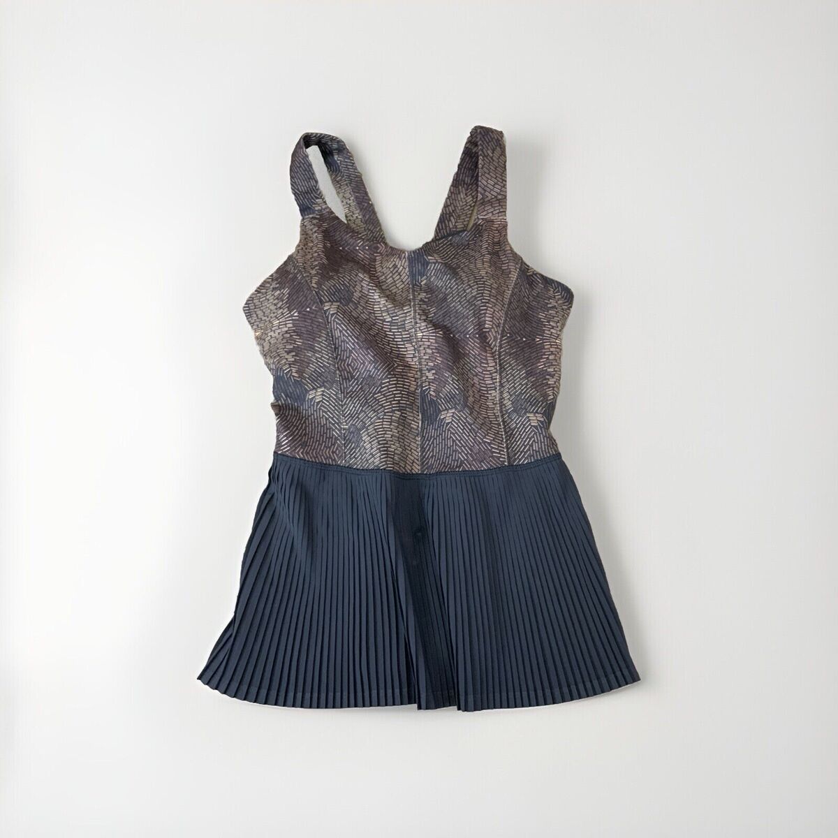 Lululemon City Tank Peplum Pleated Top Black Gold Brown Lululemon City Tank Peplum Pleated Top Black Gold Brown
