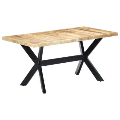 2400944 Tavolo offres da Pranzo 160x80x75 cm in Legno Massello di Mango Grezzo