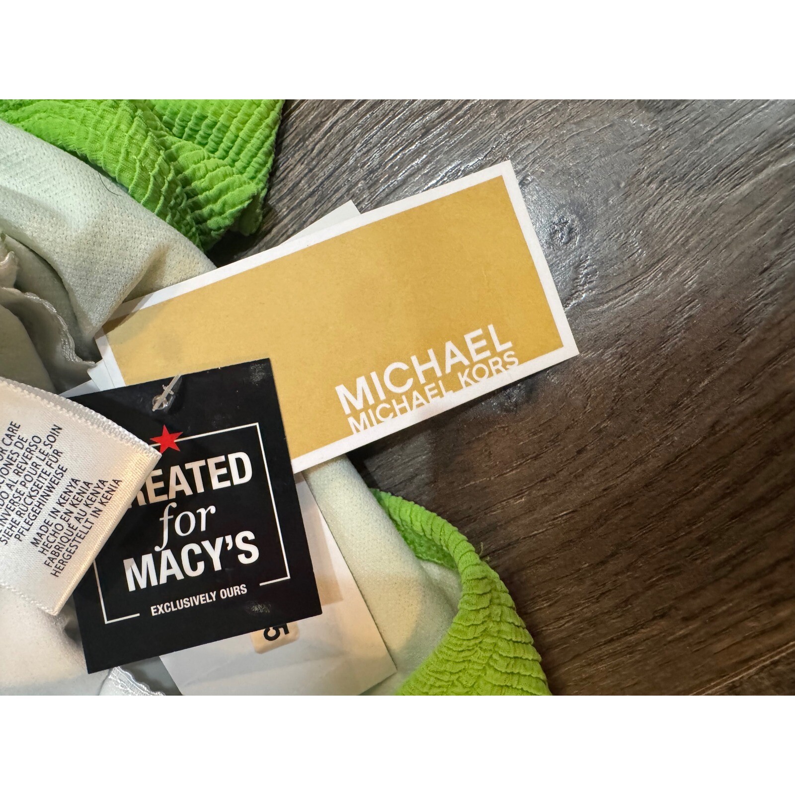 Michael Kors One Shoulder Cutout Swimsuit Green Apple Size 6 NWT thumbnail 8