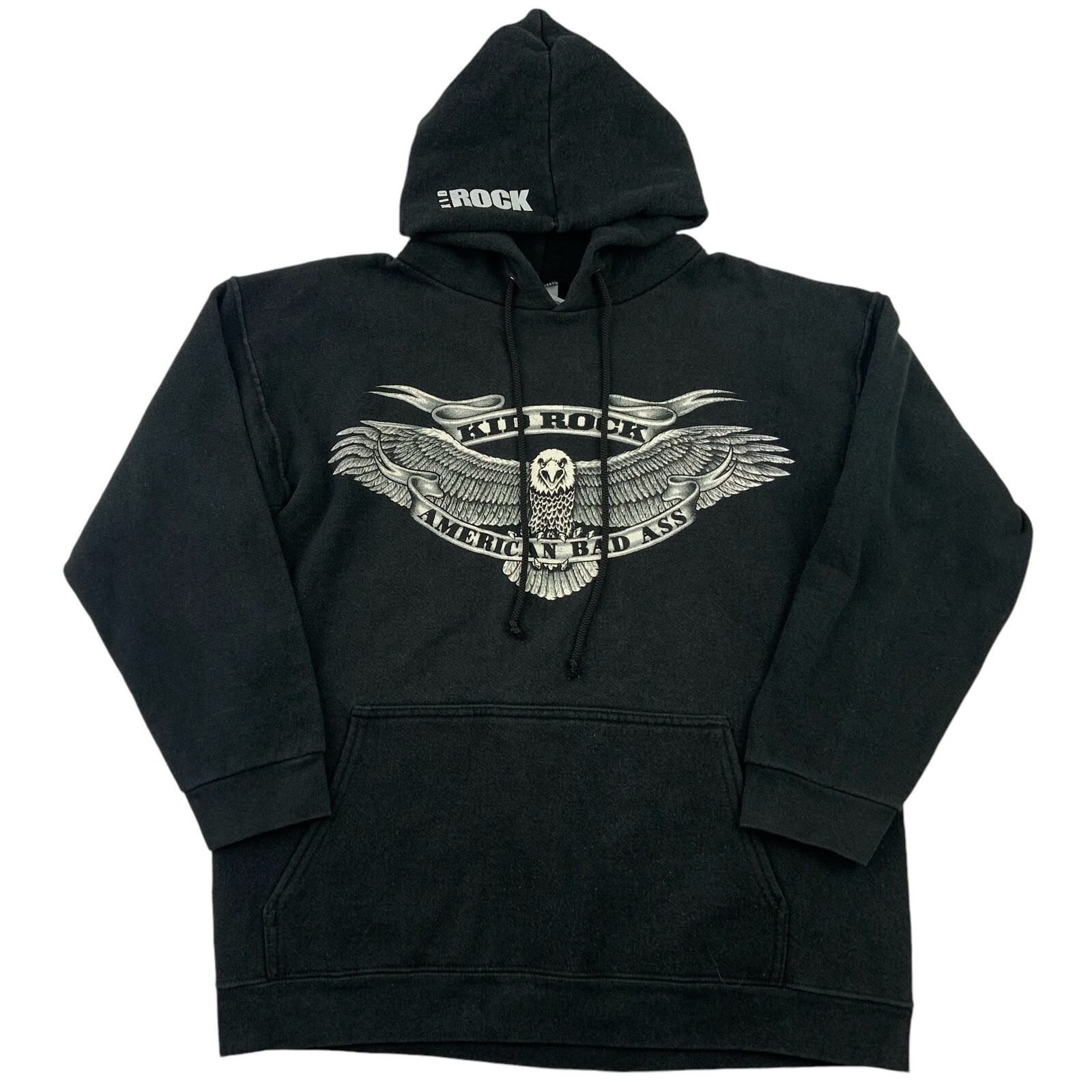 Y2K Vintage Kid Rock American Badass Hoodie M Black Heavyweight USA