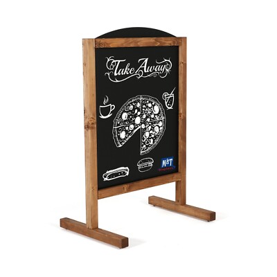 Fir Dark Wood Maki Wind Resistant Sidewalk Sign Magnetic Chalkboard 23.5x31''