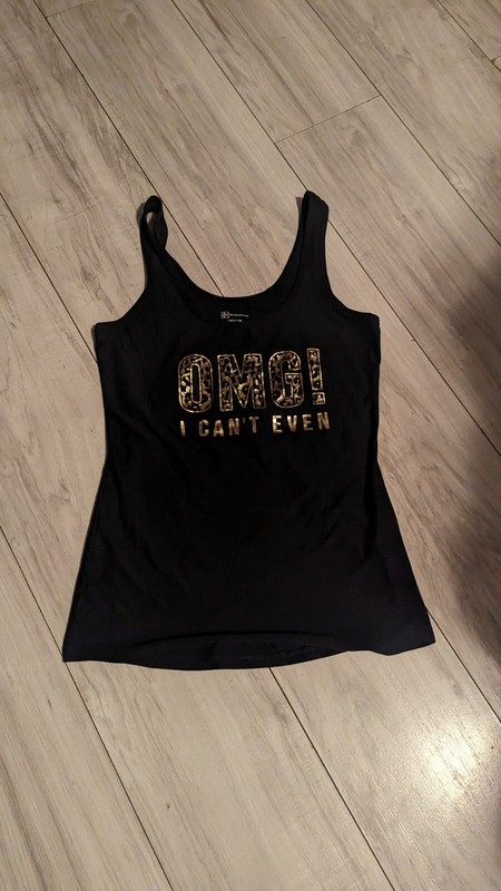 BLACK OMG   TANK TOP  SIZE LARGE 11/13