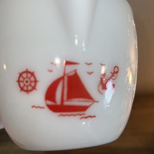 McKee 2 Cup Measuring Cup Red Sail Boat Vintage Excellent Condition, Rare 1940's - Bild 4 von 4