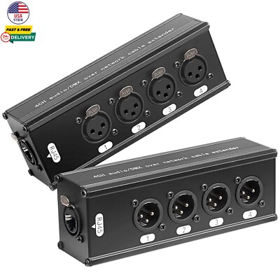 4 Channel Multi Network 3-Pin XLR Male and Female to Ethercon Cable Channels DMX