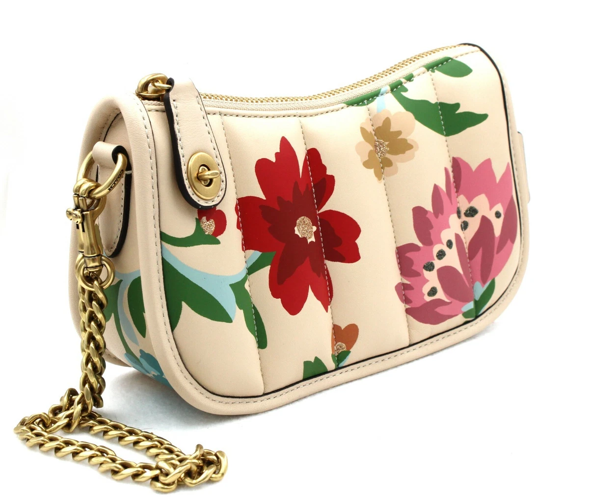 Coach Heart Quilted-pattern Leather Shoulder Bag In B4/ivory