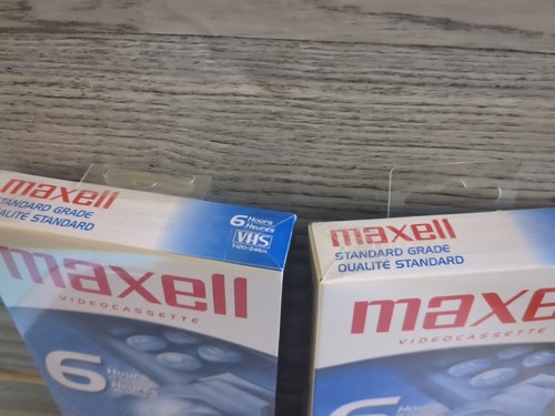 2X MAXELL VHS 6 hours T-120 Tape Standard Grade Video Cassette Factory Sealed - Picture 2 of 4