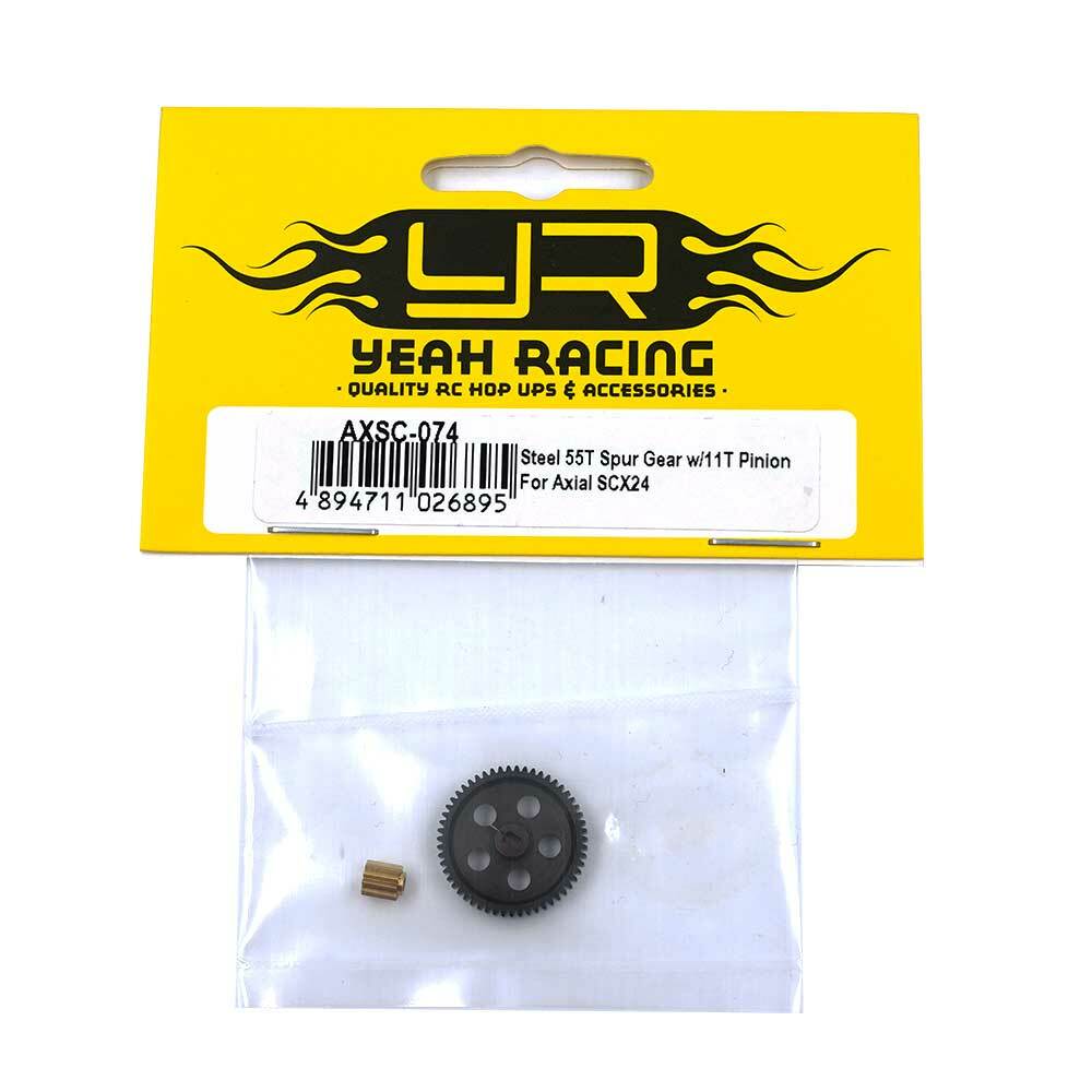 Yeah Racing AXSC-074 Steel 55T Spur Gear w/ 11T Pinion : Axial