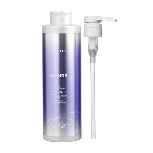 JOICO BLONDE LIFE VIOLET SHAMPOO 1 LITRE FOR COOL BRIGHT BLONDES W/ PUMP - Picture 3 of 3
