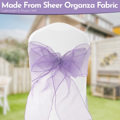 Silla de organza de boda fajas ancho lazo completo para decoración de fiesta 1x-100x - Imagen 248 de 391