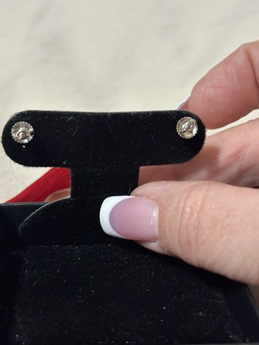 1.73ct Solitaire Old Mine Diamond VS2-SI G-H Studs 14K White Gold Screw Backs - Picture 4 of 9