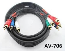  6ft Hi-Resolution 5-RCA Component Video & Audio Male to Male Cable, AV-706
