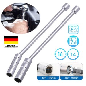 Zündkerzenschlüssel 18mm Magnet-Zündkerzenschlüssel 14 & 16 Mm - 250 Mm Lang, Zwölfkant, Chrom-Vanadium-Stahl (2-teilig) Zündkerzen Nuss