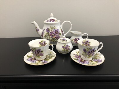 Vintage Porcelain Floral Design ARTHUR WOOD Teapot & Creamer DUCHESS Cups Saucer