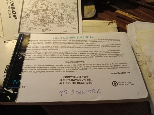 Harley Davidson flht Touring Sportster Owners Manual 1995 Factory Booklet - Picture 8 of 10