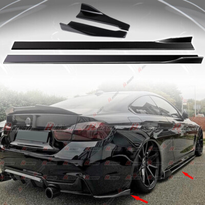 Für 14-20 BMW F32 F33 F36 4 Series M Sport Schwarz Seitenschweller + Diffusor