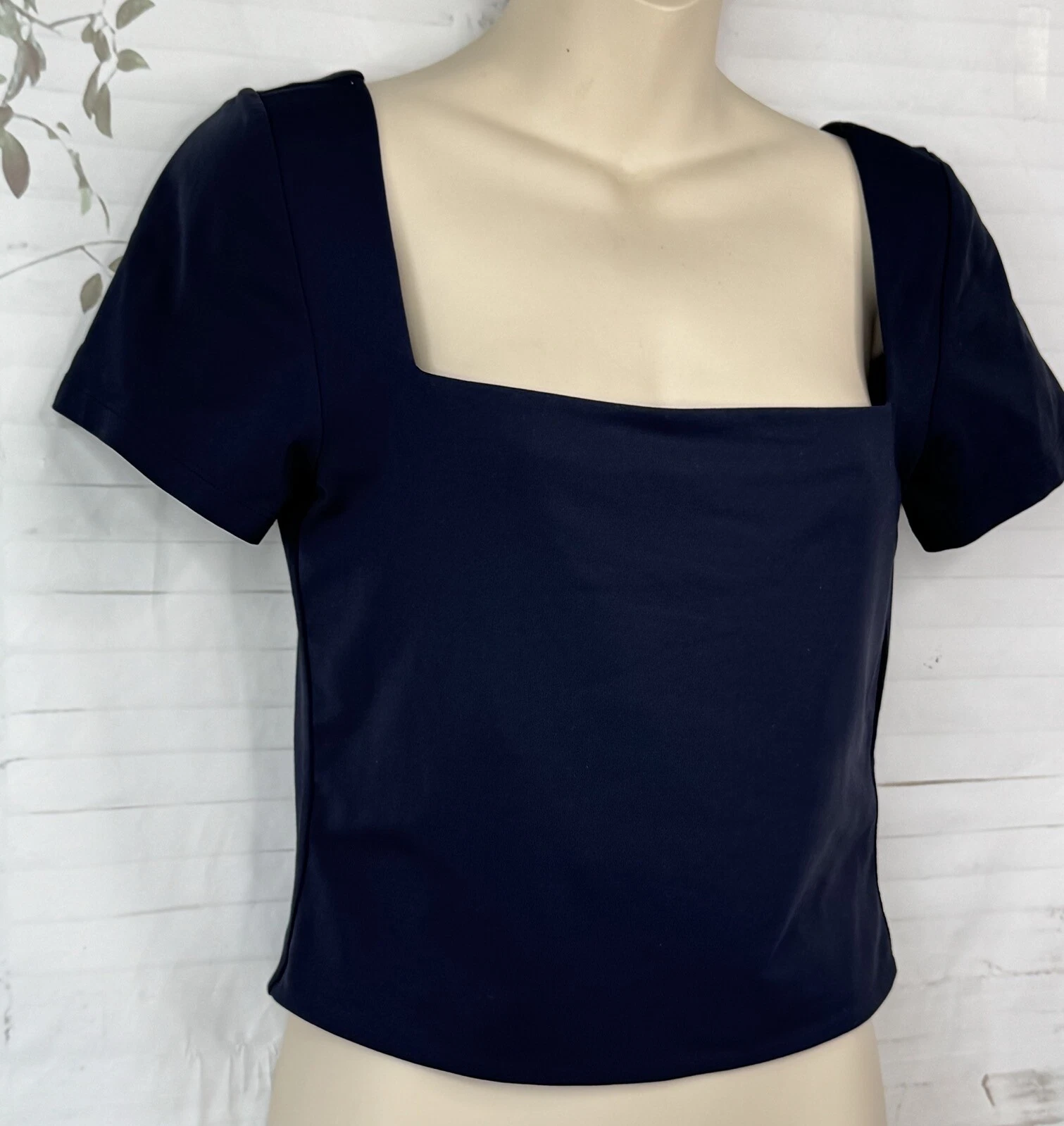 aritzia babaton contour crop ribcage ss square neck shirt