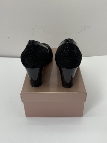 Ladies black suede stylish slip on high heel shoes office work party EU40 UK6.5 - Picture 4 of 8
