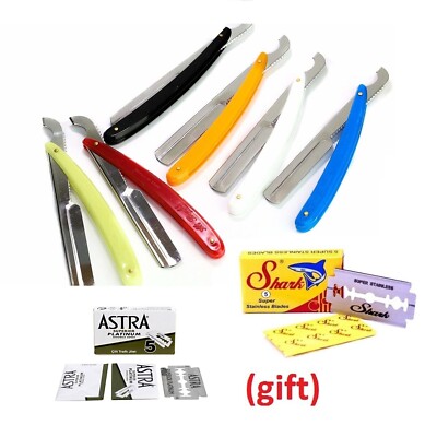 Cut Throat Razor | Shaving Shavette ※ Sedef + 5 pcs SHARK | ASTRA DE ...