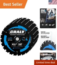 6-1/2 Inch 24 Teeth Wood Cutting Framing Circular Saw Blade, 5/8 Inch Arbor, ...