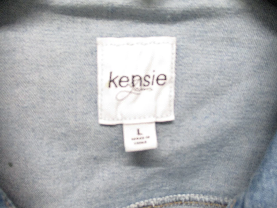Chaqueta Kensie Jeans Mujer Grande Azul Mangas Largas Detalles en Bolsillos Damas Foto 3 de 4