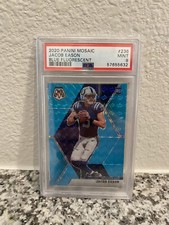 2020 Mosaic Jacob Eason Fluorescent Blue /15 PSA 9