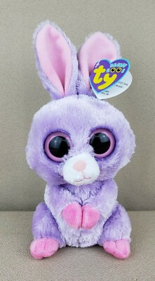 Ty Beanie Boos Petunia Purple Bunny Rabbit 6 - 8 Plush Stuffed Animal Tags HTF
