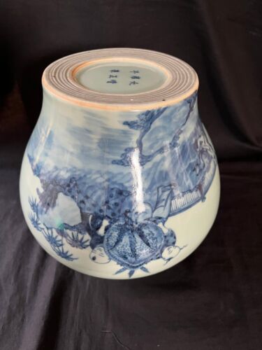 ancien vase chinois Kangxi avec fous. marque de 6 personnages - Photo 9 sur 10