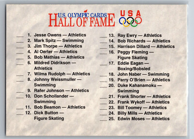 1991 Impel US Olympic Hall of Fame Checklist #89