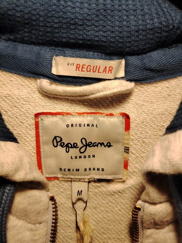 FELPA UOMO PEPE JEANS NUOVA CON ZIP E CAPPUCCIO TAGLIA M GRIGIO ORIGINALE - Foto 3 di 7