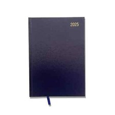Image of ValueX A5 2025 Desk Diary Day To Page Appointment (OFFICEA51A Blue) NEW VAT INC