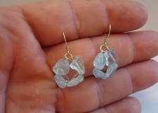 14K SOLID YELLOW GOLD DANGLING EARRINGS WITH 8 CARATS OF BLUE TOPAZ GEMSTONES