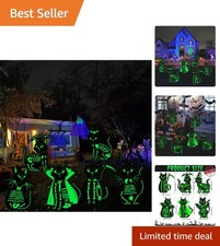 Indoor/Outdoor Black Cat Halloween Lawn Stakes - Waterproof, 6Pcs Decorative Set