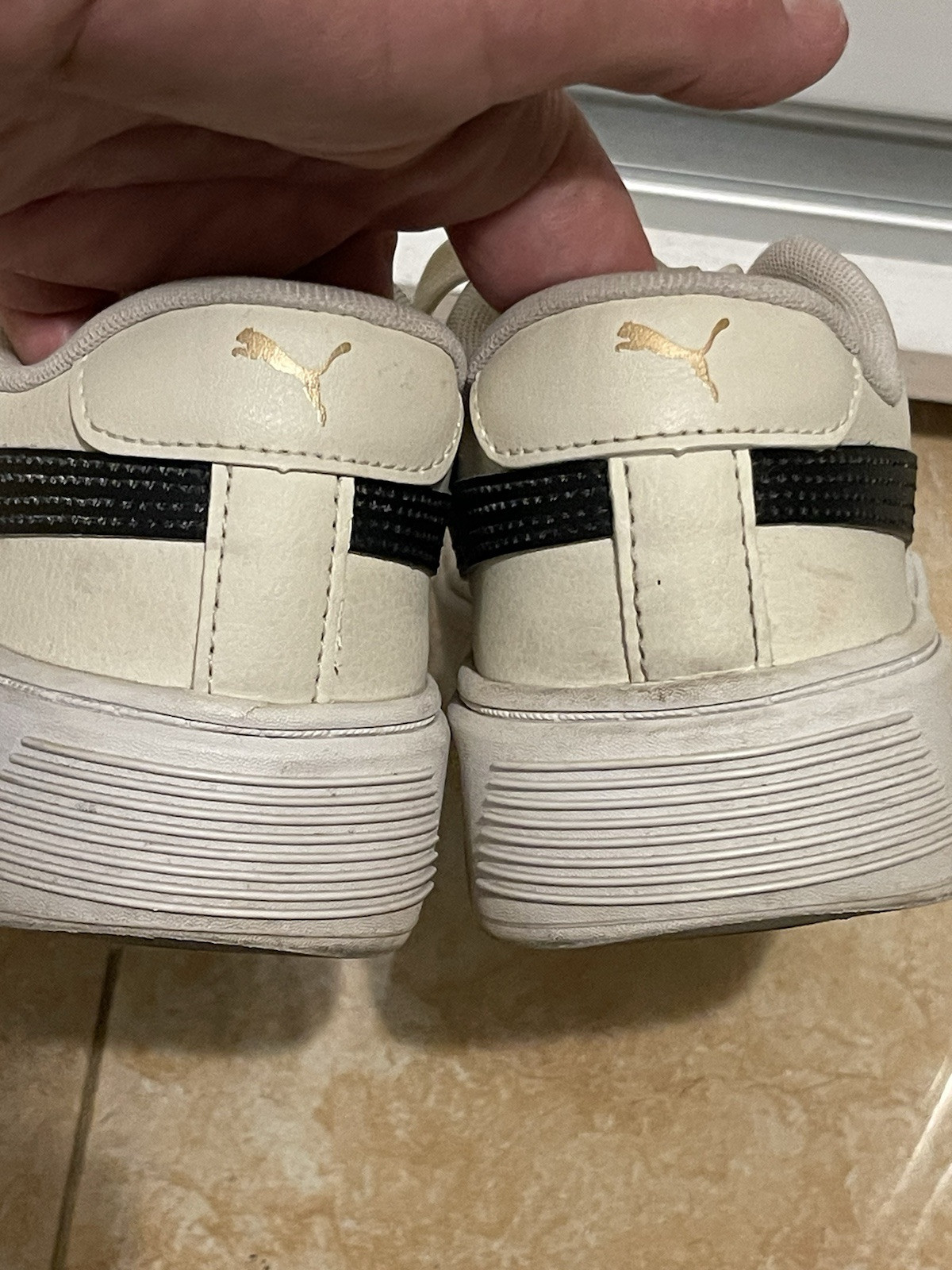 Puma Smash Platform v3 390758-08 Sneakers Women Size 7.5 US OffWhite Black Shoes thumbnail 3