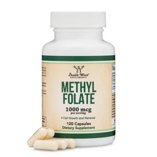 Methylfolate 1000mcg, 120 Capsules – Active Methyl Folate – Vegan, Non-GMO