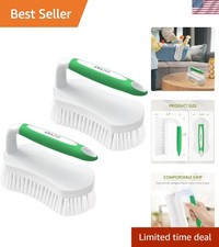 2-Pack Stiff Bristle Cleaning Brushes - Versatile Ergonomic Design for Home Use