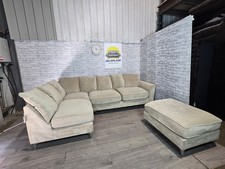 Large Furniture Village cream corner sofa with footstool - DELIVERY AVAILABLE