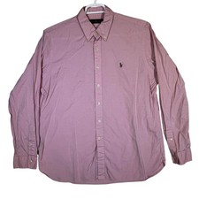 Ralph Lauren Shirt Mens 17 Pink Long Sleeve Button Down Dress Oxford Classic