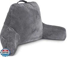 Husband Pillow Dark Grey, Standard+ Original Reading Pillow in Be