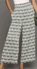 Anthropologie Maeve Saria Smocked Wide-Leg Pants Size M NWT
