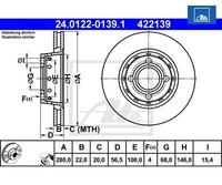 2 St. Bremsscheibe Ate 24.0122-0139.1 FüR Audi 80 80 Avant