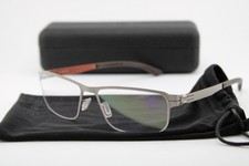 NEW IC! BERLN ANDREW P. DUSTY ASH GREY RED GUNMETAL AUTHENTIC EYEGLASSES 53-15