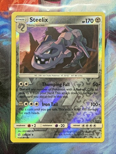 Steelix SM - Cosmic Eclipse 139/236 Reverse Holo Pokemon LP