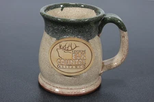 Keystone Elk Country Alliance Sunset Hill Stoneware Mug Green Tan Handcrafted US