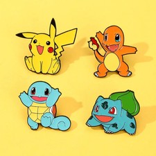 4pcs Anime Game Pikachu Enamel Pins Set Cute Pokemon Lapel Badge for Backpack Cl
