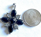 Vintage Sterling Silver, Black Onyx & CZ’s Cross? Pendant — photo 3