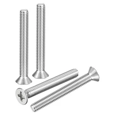 5/16"-18x2-3/4" Flat Head Machine Screws -4pcs -304 Stainless Steel -Silver